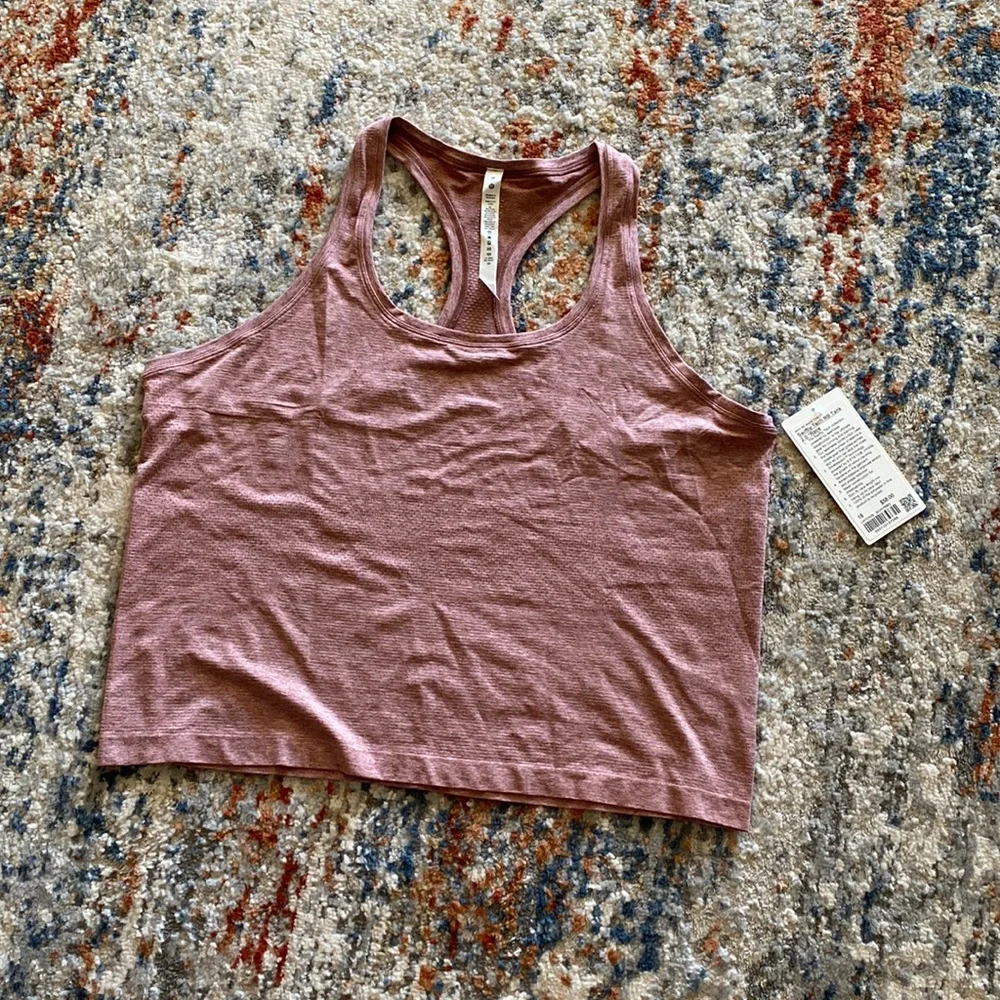 Lululemon Swiftly Tech Racerback Spiced Chai/Pink 2.0 Race Tank Top‎ sz18